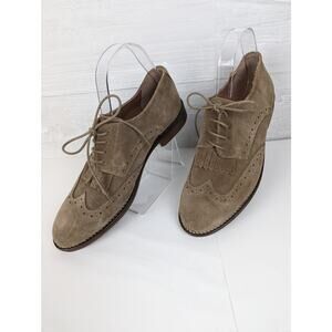 Tapadas Wingtips Brougues Suede Lace-up, Tan Suede Women's 39 EU, 8 US